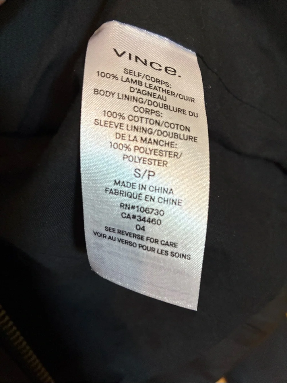 Vince Black Vince Zip Leather Jacket